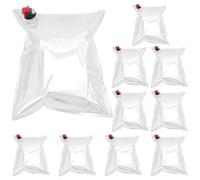 SHINEOFI Lot de 10 Sachets Rechargeables pour Vin 5L avec Bec Verseur à Clapet Paquet à Boire Réutilisables en Matériau Stable Pochettes Portables pour Pique-Niques et Fêtes