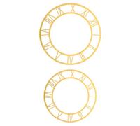 SHINEOFI Lot de 2 Autocollants Horloge Murale DIY Miroir Rond en Acrylique Doré 25 et 30 CM Chiffres Romains Classiques Décoration Murale Élégante pour Salon et Bureau Facile à Nettoyer