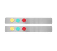 SHINEOFI Lot de 2 Bandes Magnétiques Adhésives en Fer 375X50Mm Épaisseur 05Mm avec 10 Aimants Colorés 3Cm pour Tableau d'Affichage Mural Bureau École Fixation Solide et Réutilisable