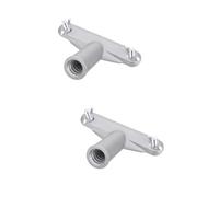 SHINEOFI Lot De 2 Embouts De Manche Télescopique Pour Balai À Franges Adaptateur Pour Manche De Balai Support De Montage Extérieur Alliage D'Aluminium Argenté