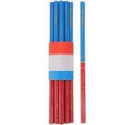 SHINEOFI Lot de 40 Crayons de marquage à faire soi-même ronds en bois, mine dure bicolore rouge et bleu, résistants aux chutes, pour charpentier et marquage sur surface rugueuse