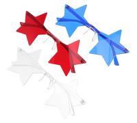 SHINEOFI Lunettes de Soleil Star en PC 3pcs Design Ergonomique et Ambiance Estivale pour Fête de L'independence Day Style Distinctif et Forme Étoile