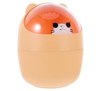 SHINEOFI Mini Poubelle de Bureau en Plastique, Couvercle à Bascule Animal | Format Rond et Compact, Coloris Vif, pour Table, la Cuisine, Voyage, Garçon Fille, Étudiants, Paquet Plastiques et Disques