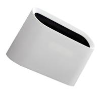 SHINEOFI Mini poubelle en plastique double couche - Poubelle compacte pour coiffeuse et usage extérieur - 20,5 x 12,9 x 8,1 cm - Blanc avec isolation des odeurs
