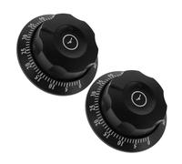 SHINEOFI Minuteur Cuisine Mécanique en Plastique Noir, 2 Pièces, Alarme Sonore, Bouton de Commutation, pour Stérilisateur et Cuiseur Vapeur la Maison