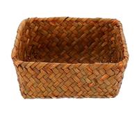 SHINEOFI Panier Tressé à la Main en Herbe Marine Jaune L Panier de Rangement Pastoral Multifonctionnel pour Fruits Légumes et Organisation Maison Boîte de Rangement Décorative pour
