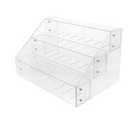 SHINEOFI Petite Bibliothèque de Table Transparente 3 Niveaux en Plastique | Présentoir Frontal, Bords Arrondis et Hauteur Basse, Rangement Compact pour Nurseries et Bureau