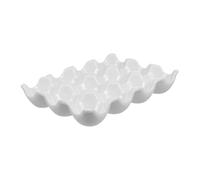 SHINEOFI Plateau à Œufs en Céramique pour Réfrigérateur 12 Compartiments Support de Rangement Élégant Récipient Solide pour Œufs Compatible Micro-Ondes et Lave-