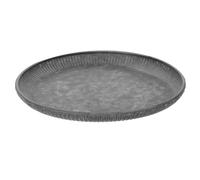 SHINEOFI Plateau Décoratif Rond en Fer Vintage Bord Ondulé, Dimensions 25x25x2 Cm, pour Service et Décoration sur Table Basse ou Salle à Manger