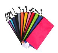 SHINEOFI Pochettes à Documents Fermeture Éclair Lot de 12 en Tissu Oxford Recyclables Rangement de Papeterie et Dossiers Faciles à Transporter Couleur Aléatoire