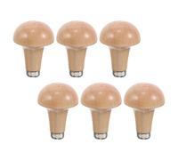 SHINEOFI Poignées ergonomiques en bois pour outils de sculpture, lot de 6, forme champignon, adaptées aux accessoires de fichiers de travail du bois