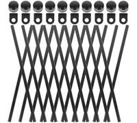SHINEOFI Porte-affiche Suspendu Décor Mural Rond en ABS Noir, 43cm, 4 Capuchons 2 Crochets X10, pour Bureau et Chambre
