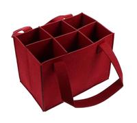 SHINEOFI Porte-Bouteilles Pochette Présent Rouge Pliable en Feutre Paquet pour 6 Bouteilles de Vin pour Transport et Pique-niques