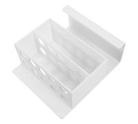 SHINEOFI Porte-stylo Mural Incliné en Acrylique Blanc, Boîte de Rangement Compacte pour Stylos et Marqueurs de Tableau Blanc, Support Polyvalent pour Bureau, École et Maison, Organisateur