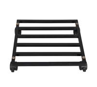 SHINEOFI Support Extérieur en Fer Noir pour Jardinière Carré 35x35cm avec Roues et Freins, Base Mobile Stable pour Balcon ou Patio