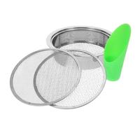 SHINEOFI Tamis à Terre en Acier Inoxydable à Mailles Fines, 1mm 3mm 6mm | Argenté, Plastique et Acier Inoxydable, avec Pelle Incluse, pour Sable et Compost, Usage Balcon et Ferme