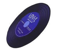 SHINEOFI Tapis Rond Rétro Disque Vinyle Années 80, Polyester Bleu 78 Cm | Ambiance Vintage Disco, Facile à Nettoyer, pour Espace Musical et Coin Étude, Résistant à L'usure