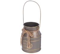 SHINEOFI Vase à Fleurs Décoratif Vintage Pot de Fleurs en Fer Forme de Bidon de Lait Poignée et Plantes Rebord de Fenêtre et Étagères