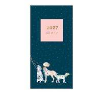Shineone Agenda semainier 2027 avec couverture rigide et organiseur annuel complet - Collection Dog Walk - Bleu marine