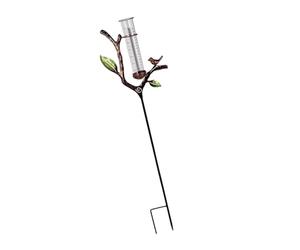 SHINLHUA Jauge de précipitation en métal avec motif inspiré de la nature pour améliorer le jardin et mesurer 87 cm de long Tube en acrylique