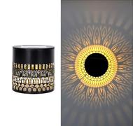 SHINLHUA Lampe de projection cylindrique creuse créative en fer à énergie solaire étanche pour cour, jardin, terrasse