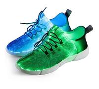 Shinmax LED Chaussures 7 Couleurs Allumez Chaussure des Homme Femme Sneakers avec USB Chargable Confort Respirant Légères Basse Sport Basket pour la Saint-Valentin Partie Noël Hallowen Cadeau,Blanche