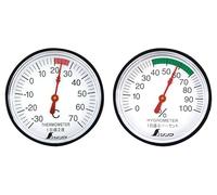 Shinwa Sokutei Thermometer & Hygrometer Set [ST - 4] Round Type/4.5 cm (72674) (Japan Import)