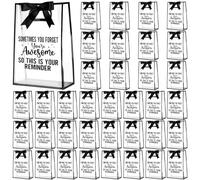 Shinylin Lot de 36 sacs cadeaux inspirants en plastique transparent avec poignée « Sometimes You Forget » - Réutilisables - Pour fête de remerciement - Pour collègue, employé, 25,4 x 17,8 x 7,6 cm