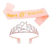 SHINYPASING 1set Bandeau D'anniversaire avec Diadème Décoratif Léger et Confortable en Papier et Alliage pour Filles Lors de Fêtes D'anniversaire