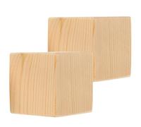 SHINYPASING 2 Pièces Élévateur à Meubles Rehausseur Table en Bois | Bloc Beige, Résistance à L’usure, Stabilité Renforcée, pour Rangement sous Lit et Protection du Sol