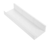 SHINYPASING Étagère Murale Photo avec Rebord, Montage Facile Blanc, ABS | Rangement Mural Épuré, Bord Frontal Protecteur, pour Petits Vases et Articles, Salon, Bureau