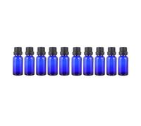 SHINYPASING Étanchéité de 20ml pour Huiles Essentielles 12 Bouteilles en Verre Bleu Bouchon à Grand Diamètre et Bouchon Intérieur à Trou pour Coiffeuse ou Étagère