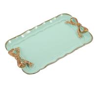 SHINYPASING Plateau de Service Rectangulaire en Résine Vintage Léger Vert, Réutilisable et Polyvalent, pour Pique-niques ou Bureau, Assiette de Salade Dessert Élégante
