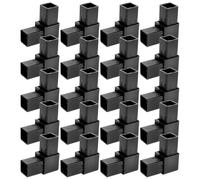 SHINYPASING Raccord de rail de sécurité en plastique pour tube carré 20x20 MM connecteur d'angle à 2 voies Lot de 20 pièces pour intérieur et extérieur étanche et gain de place