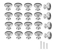 ShipeeKin 20x Poignées De Commode Chromées Bouton De Porte Meuble De Champignon Rond Pour Cuisine,armoire,placard,tiroir,chambre À Coucher,meubles De Salle De Bains(Dia.30mm/Argent)