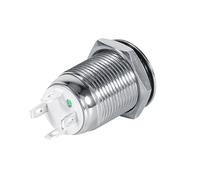 Shipenophy Interrupteur à Bouton-poussoir Led 12mm, Métal étanche | Coque en Laiton é, Utilisation Extérieure IP65, Interrupteur momentané, Indice 3A 12V, Bornes Argentées, Options de Couleur