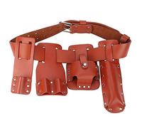 Shipenophy Pochette de Ceinture à Outils en Cuir avec 4 Supports Mobiles | Construction en Cuir Rouge foncé Durable, Résistant à L'usure, S'adapte au Niveau, clé, Marteau, Ceinture Porte-outils pour
