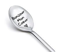 ShiQiao Spl Cadeaux Couple Amoureux Bonjour Mon Coeur Cuillère pour Petit Ami Copines Idee Cadeau Femme Homme Anniversaire