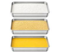 SHIQUAN Plat Inox Four Rectangulaire, 3 Pièces Bac Inox Alimentaire