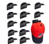 Shirene Crochet à Chapeau,12 PCS Porte-Chapeaux,Crochets de Chapeaux Support Mural,Support Casquette Mural pour Chapeau Sans Perçage,Support Spécial pour Casquettes de Baseball,Cintres pour Porte