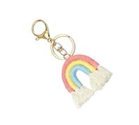 Shirene Porte-Clés Arc-en-Ciel,Porte-Clés Macramé Arc-en-Ciel Bohème Fait Main,Pendentif en Coton Coloré pour Clés Sacs ou Cadeau pour Marraines Femmes