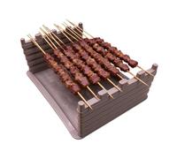 Shish Kabob Grill Rack, Support De Brochette Extérieur Avec Base Renforcée | Support De Brochettes Alimentaires Pour Refroidir Et Servir, Accessoire De Grillade Pour Yakitori, Brochettes, Barbecues Dans