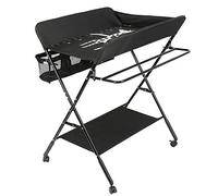 SHISHI Tables à langer sur Pieds Portable et Pliable, Table a langer avec Espace de Rangement, Protégeant Colonne Lombaire (Noir A, 80×66×(92-98) cm)