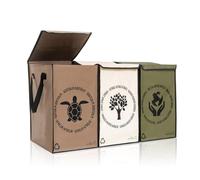 Shiva Green Poubelle Tri Sélectif - 3 Bacs avec Sac et Couvercle - Plastique, Verre, Papier