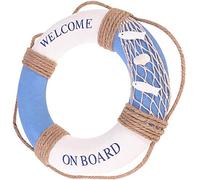 Shiwaki Diamètre 30cm Bleu Anneau de Sauvetage Nautique Anneau de Sauvetage décoratif Nautique Anneau de bouée de Sauvetage Nautique Anneau de Porte Murale pour la Maison Décor (Poisson)