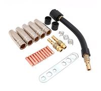 Shiwaki Lot de 24 embouts de contact, buses de tubes de contact, supports de contact, ressorts de retenue, manchons isolants ol de cygne 15AK pour soudeur MIG MAG