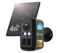 SHIWOJIA 4G LTE Camera Surveillance avec Carte SIM, 2K HD Caméra Solaire pour Camping/Extérieur/Interieur, Batterie 5200mAh, Vision Nocturne Couleur/Infrarouge, IP66, Audio Bidirectionnel(NO WiFi)