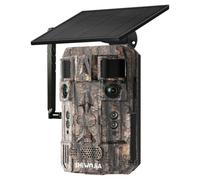 SHIWOJIA Caméra solaire 24 MP à double objectif avec vision nocturne | Caméra de surveillance cellulaire 4G LTE avec batterie rechargeable intégrée 15600 mAh déclencheur 0,1 s IP66
