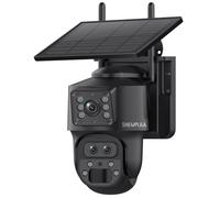 SHIWOJIA Camera Solaire Exterieur 4g, 4G Caméra avec Zoom Hybride 12X, Appareil Photo à 3 Objectifs, 360° PTZ, Audio Bidirectionnel, PIR Détection, Vision Nocturne Couleur, Etanche IP66