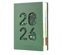 shjxi Agenda journalier 2026-365 jours avec onglets pour semaines et mois, calendrier mensuel et agenda journalier 2026 | Pour planification des rendez-vous, études, travail, école, cours et voyages